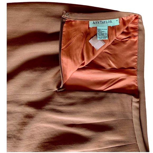 Ann Taylor NWT tailored wool pencil skirt - in caramel, fully lined - Size 4 - Picture 5 of 8